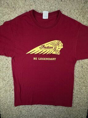 Indian Motorcycle T Shirt Medium Red Short Sleeve Pullover Cotton Legendary